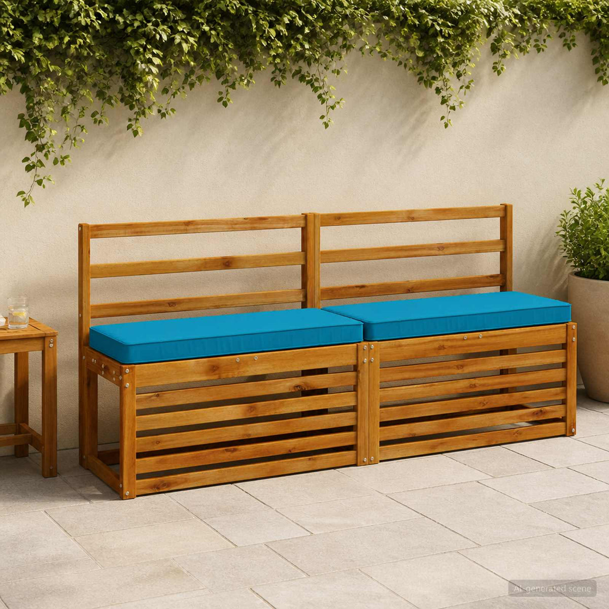 2-Piece Bench Cushions VUGHT 2 pcs 100% Polyester Light Blue