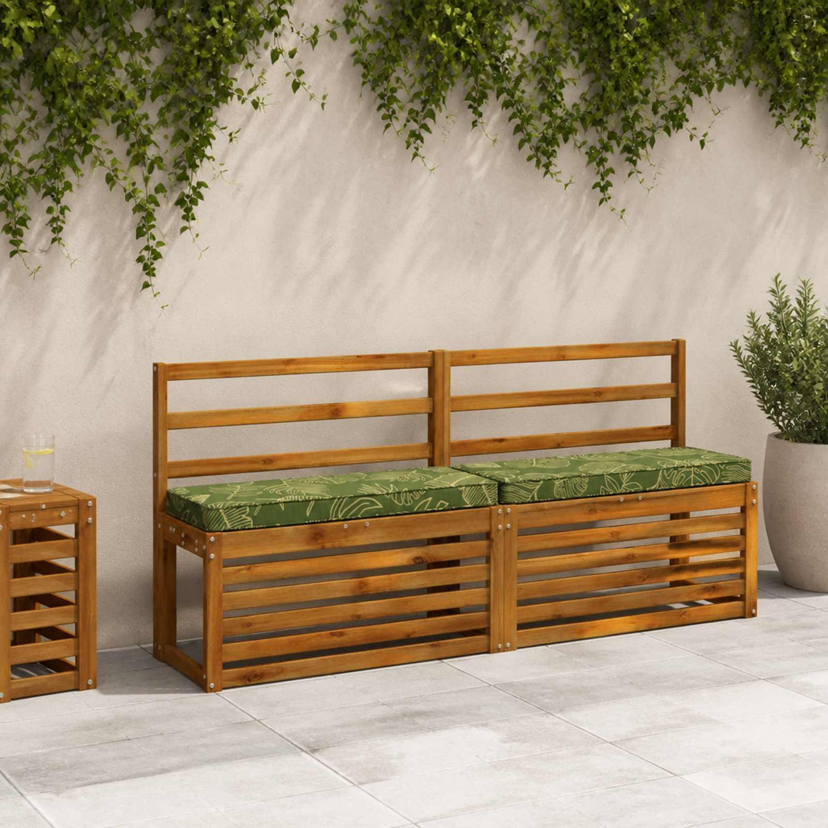 1-Piece Bench Cushion VUGHT 100% Polyester Leaf Design