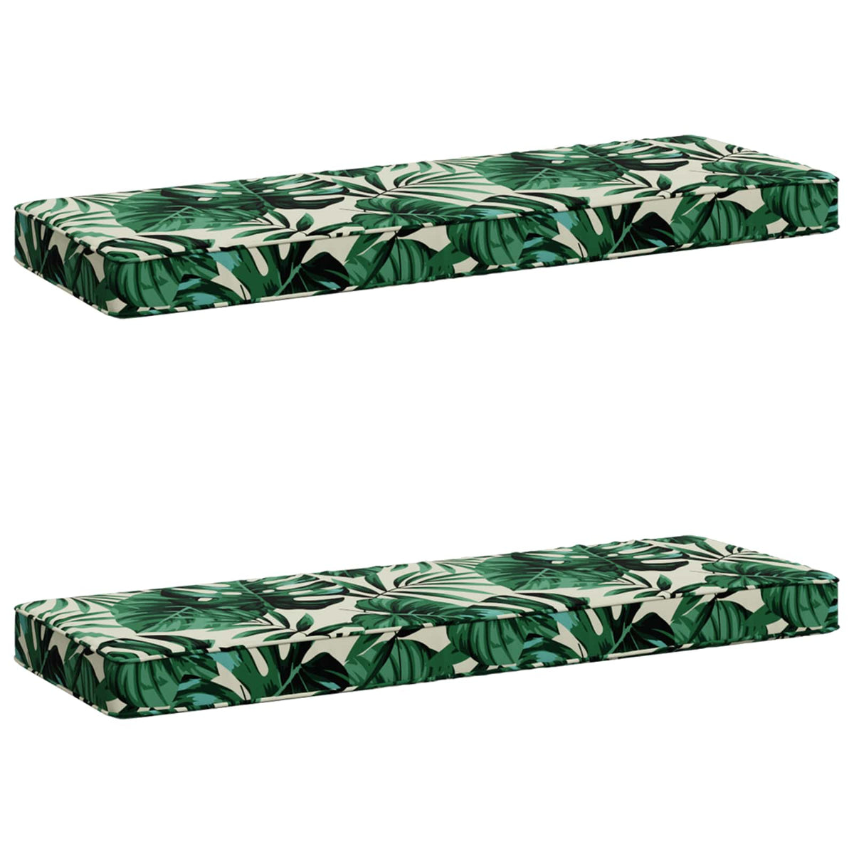 2-Piece Bench Cushions VUGHT 2 pcs 100% Polyester Leaf Pattern