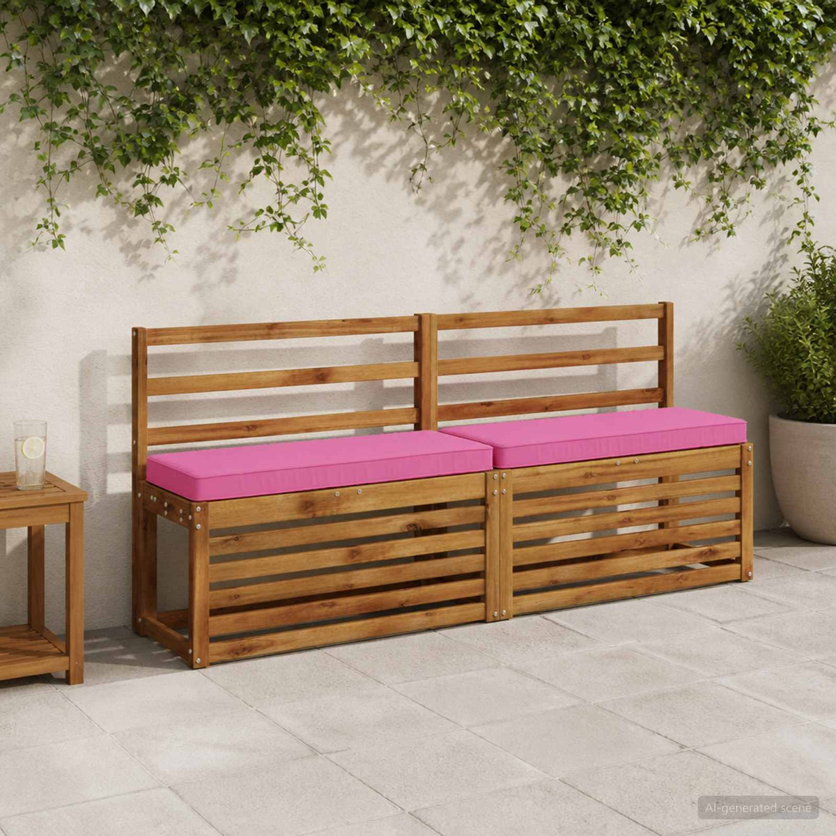 2-Piece Bench Cushions VUGHT 2 pcs 100% Polyester Pink
