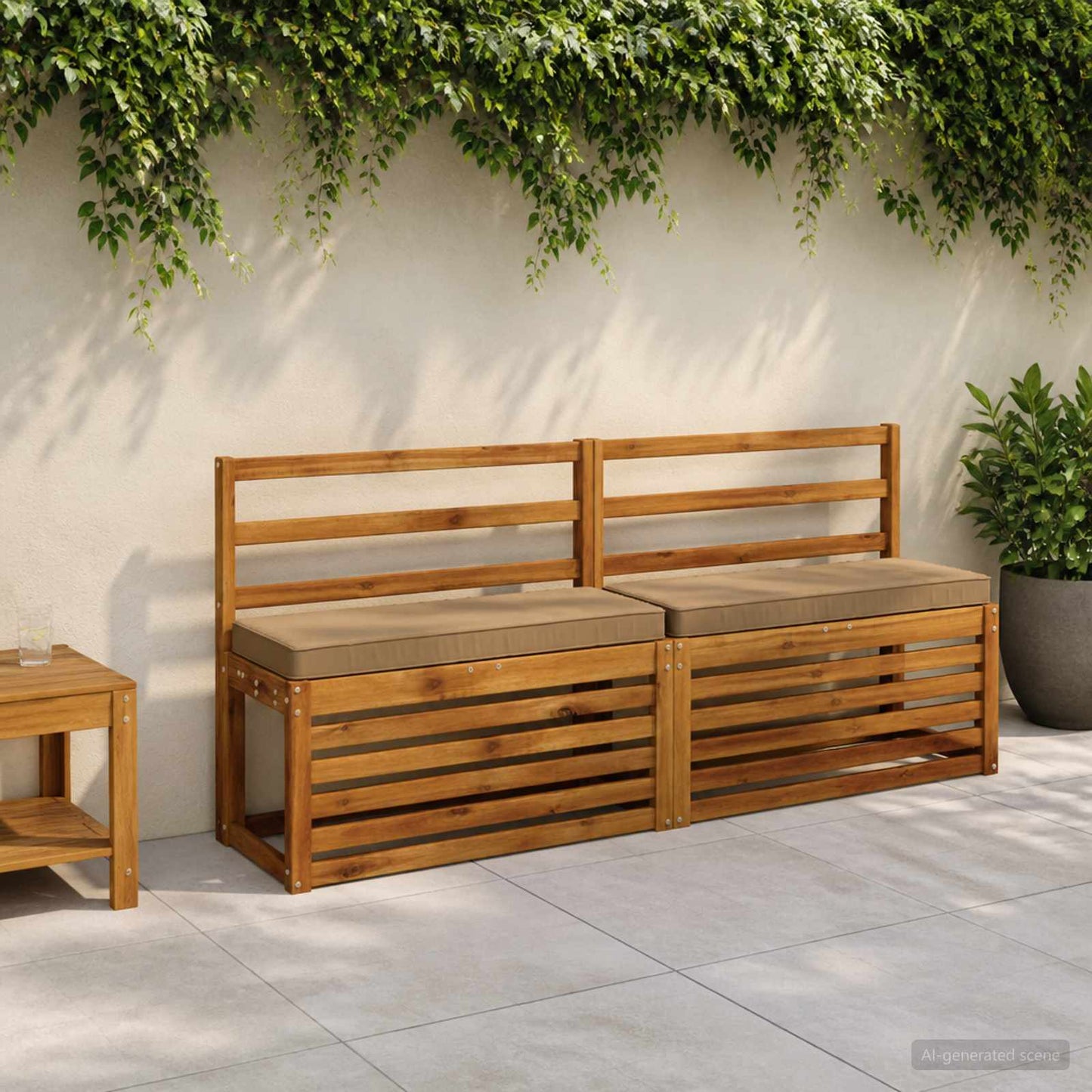 1-Piece Bench Cushion VUGHT 100% Polyester Taupe 60 x 30 x 5 cm