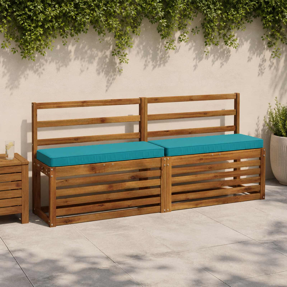 1-Piece Bench Cushion VUGHT 100% Polyester Turquoise