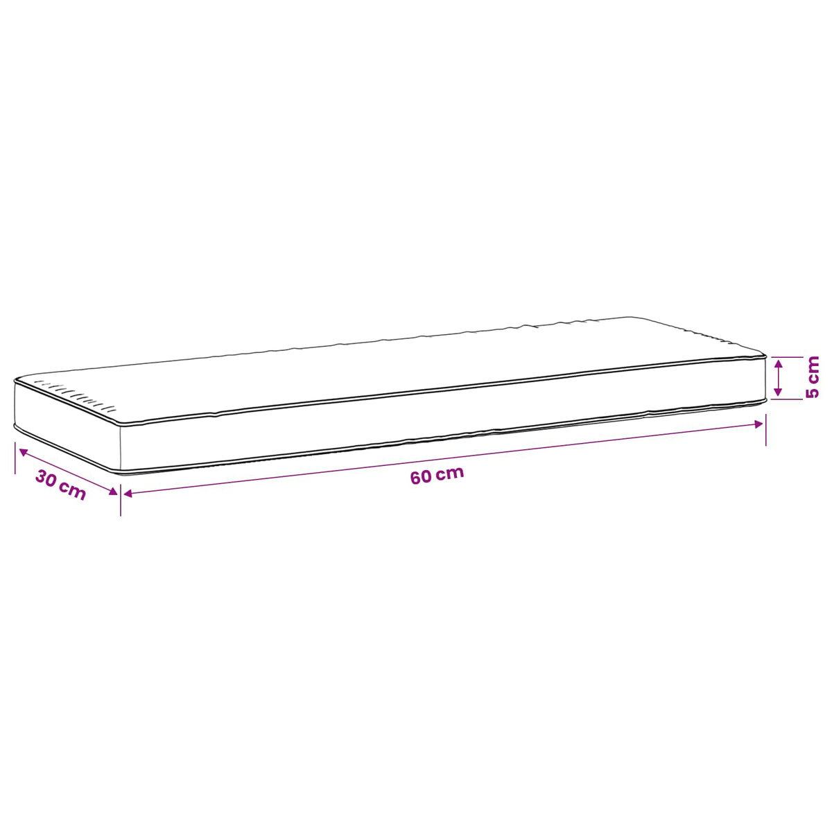 1-Piece Bench Cushion VUGHT 100% Polyester Turquoise