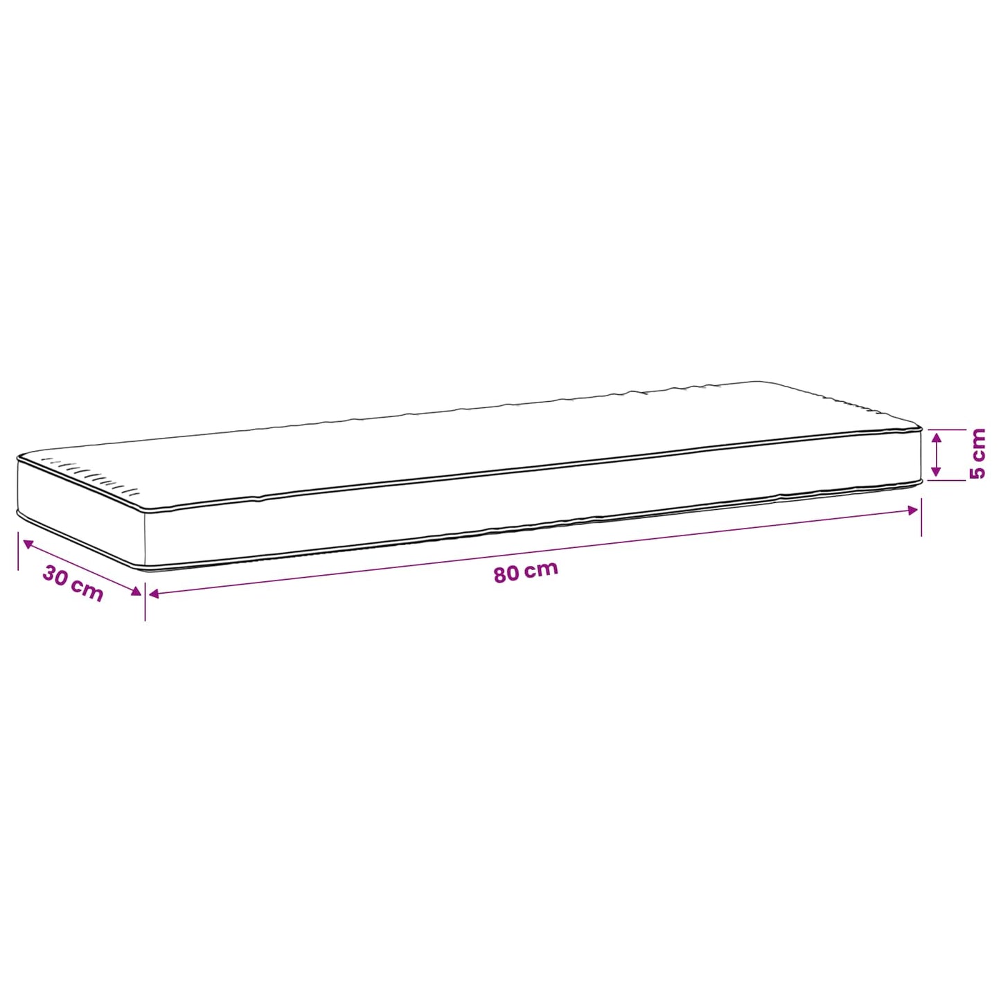 1-Piece Bench Cushion VUGHT 100% Polyester Pink 80 x 30 x 5 cm