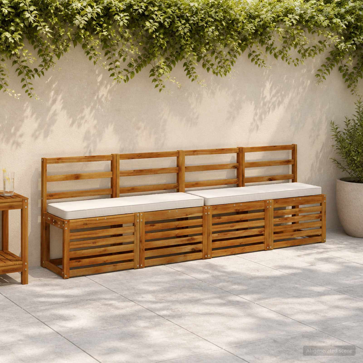 2-Piece Bench Cushions VUGHT 2 pcs 100% Polyester White