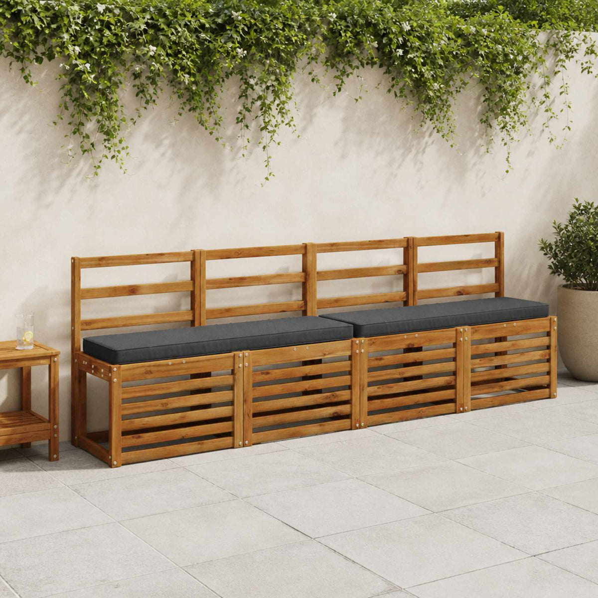 2-Piece Bench Cushions VUGHT 2 pcs 100% Polyester Dark Blue