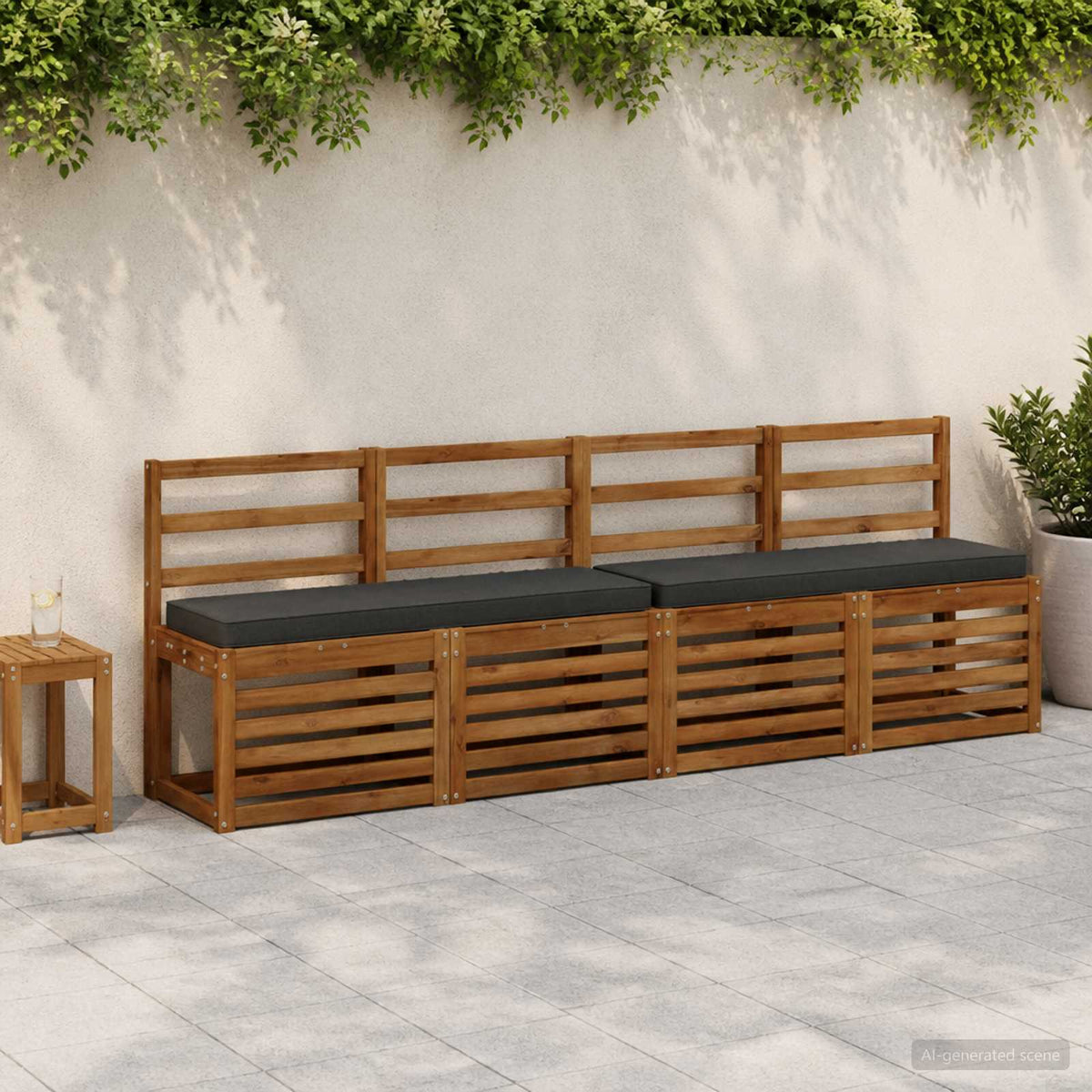 1-Piece Bench Cushion VUGHT 100% Polyester Anthracite