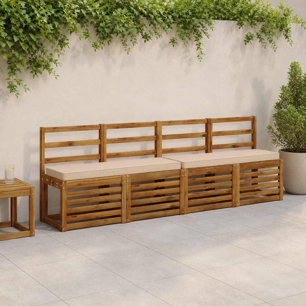 1-Piece Bench Cushion VUGHT 100% Polyester Cream