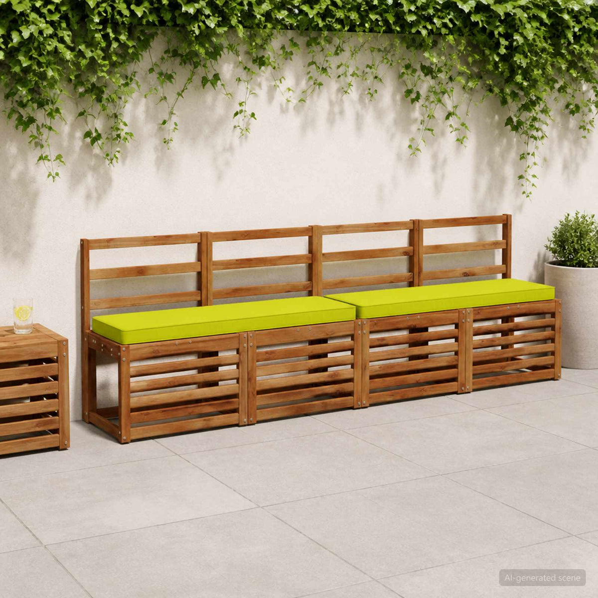 2-Piece Bench Cushions VUGHT 2 pcs 100% Polyester Bright Green