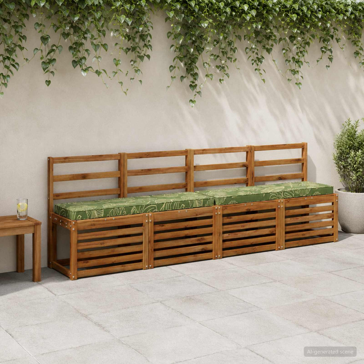 2-Piece Bench Cushions VUGHT 2 pcs 100% Polyester Leaf Design