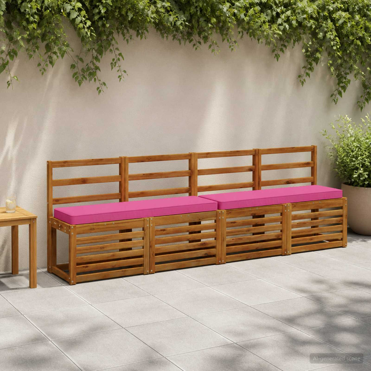 1-Piece Bench Cushion VUGHT 100% Polyester Pink 100 x 30 x 5 cm