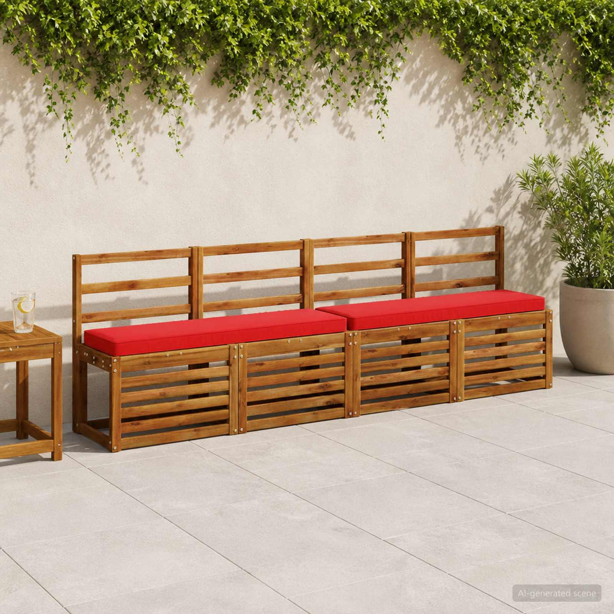 2-Piece Bench Cushions VUGHT 2 pcs 100% Polyester Red
