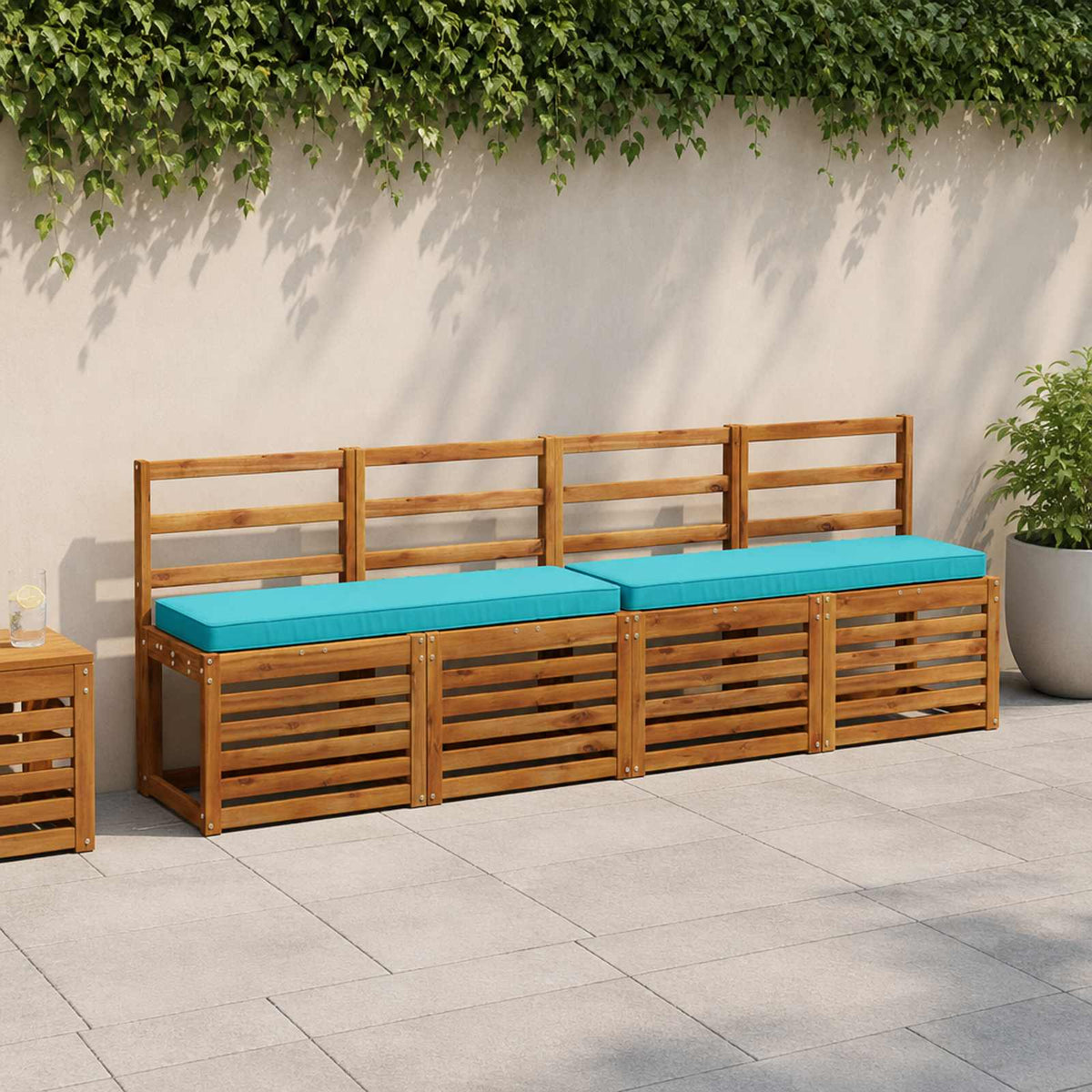1-Piece Bench Cushion VUGHT 100% Polyester Turquoise