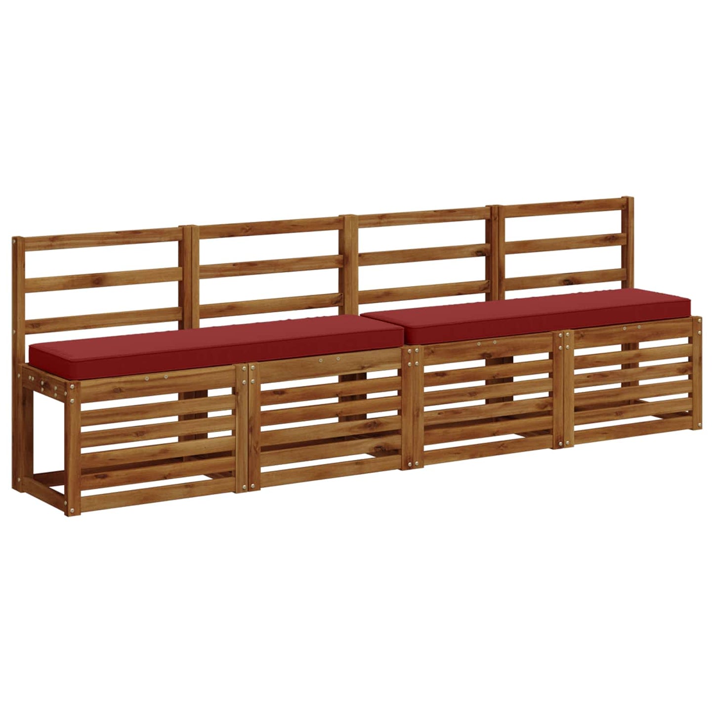 2-Piece Bench Cushions VUGHT 2 pcs 100% Polyester Wine Red