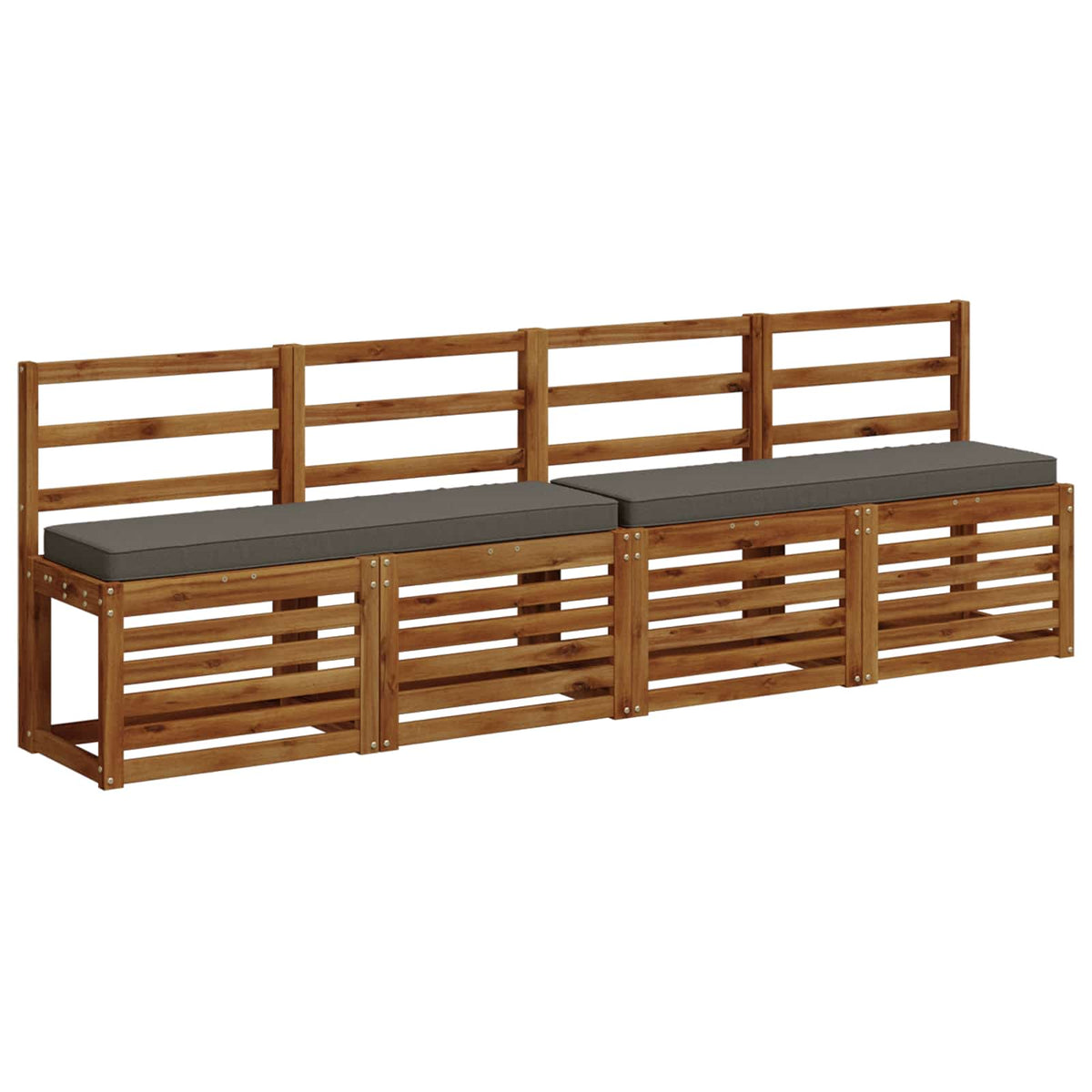 1-Piece Bench Cushion VUGHT 100% Polyester Grey 110 x 30 x 5 cm