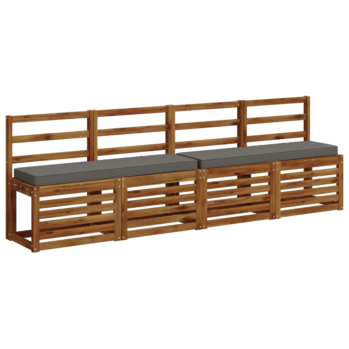 2-Piece Bench Cushions VUGHT 2 pcs 100% Polyester Grey