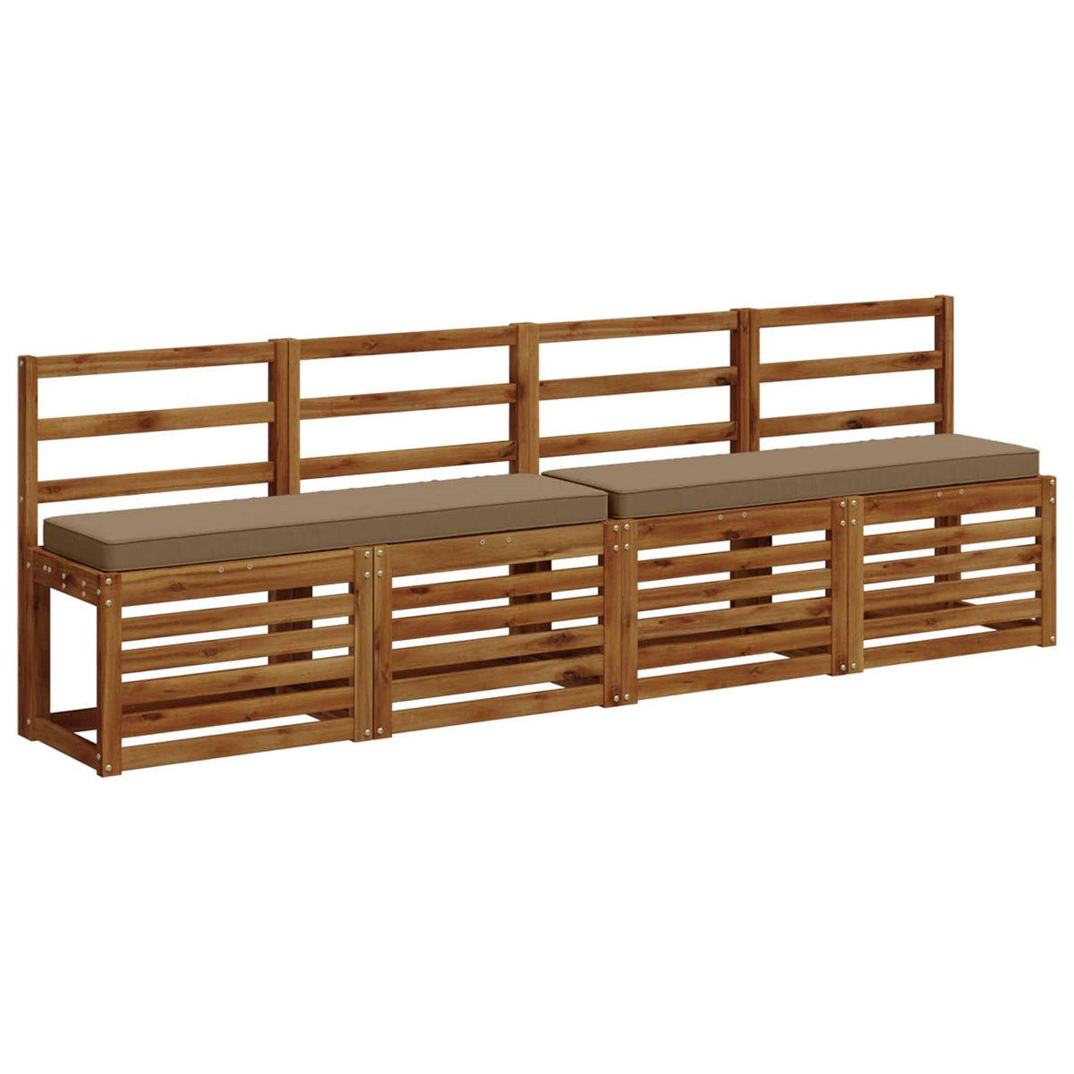 2-Piece Bench Cushions VUGHT 2 pcs 100% Polyester Taupe