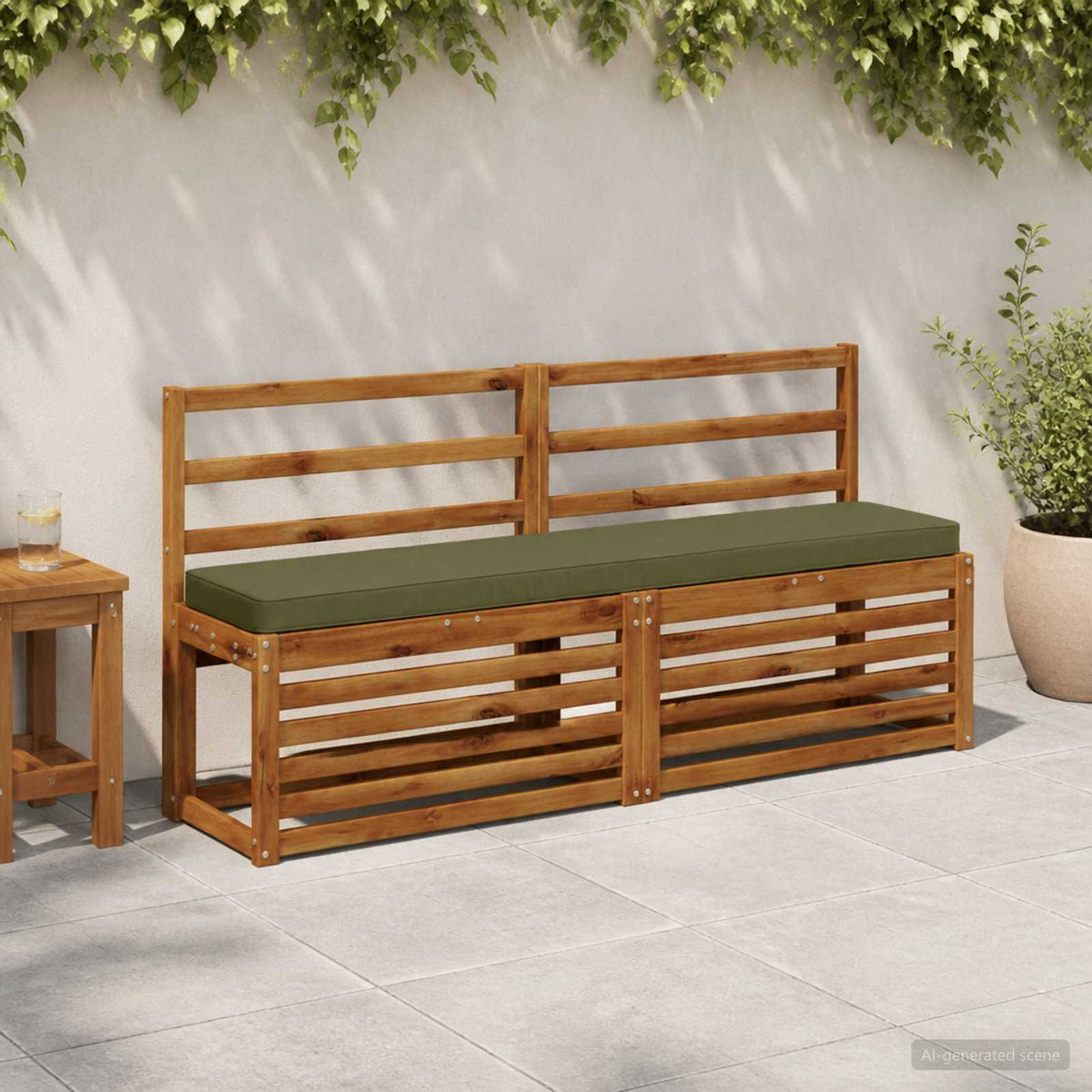 2-Piece Bench Cushions VUGHT 2 pcs 100% Polyester Olive Green