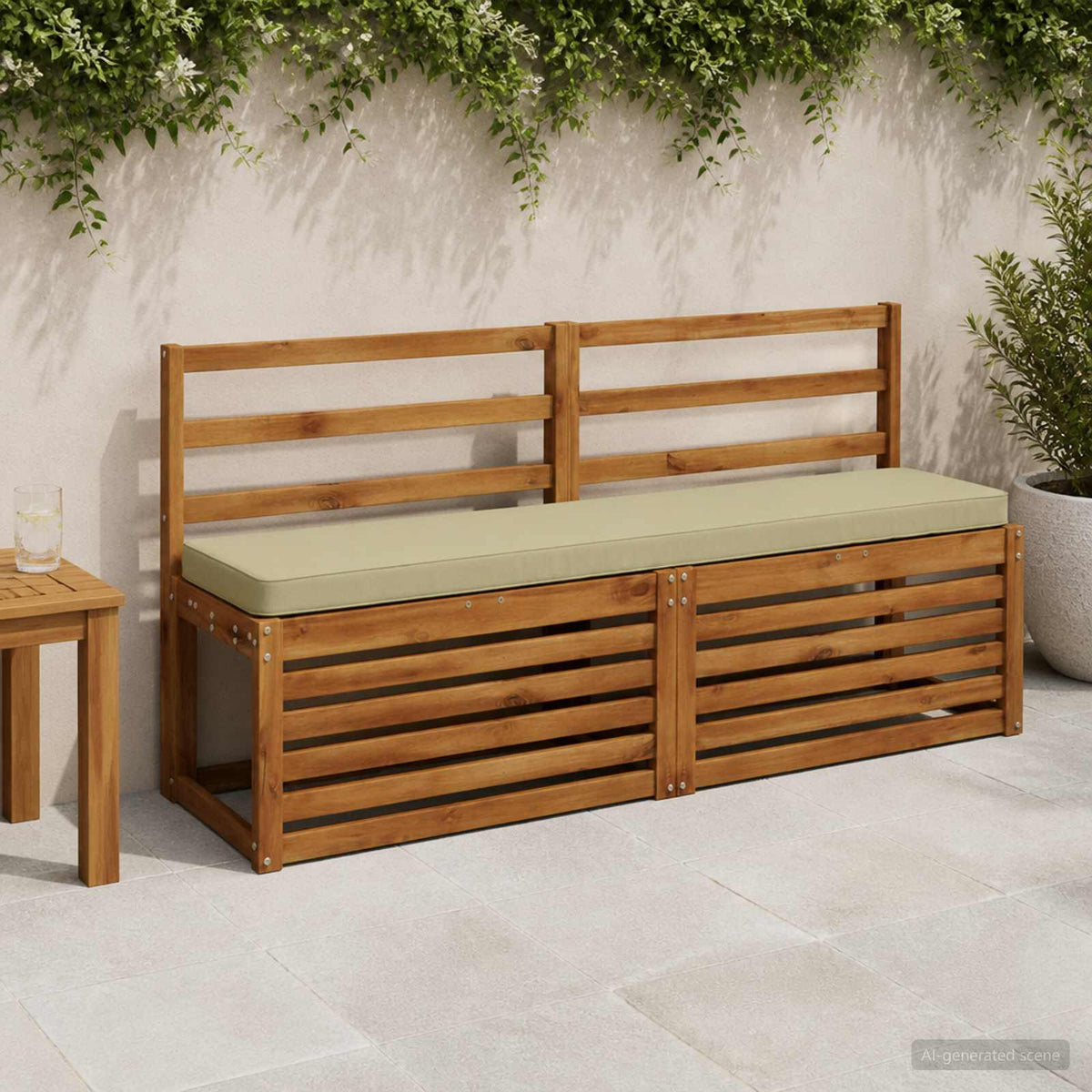 2-Piece Bench Cushions VUGHT 2 pcs 100% Polyester Light Green