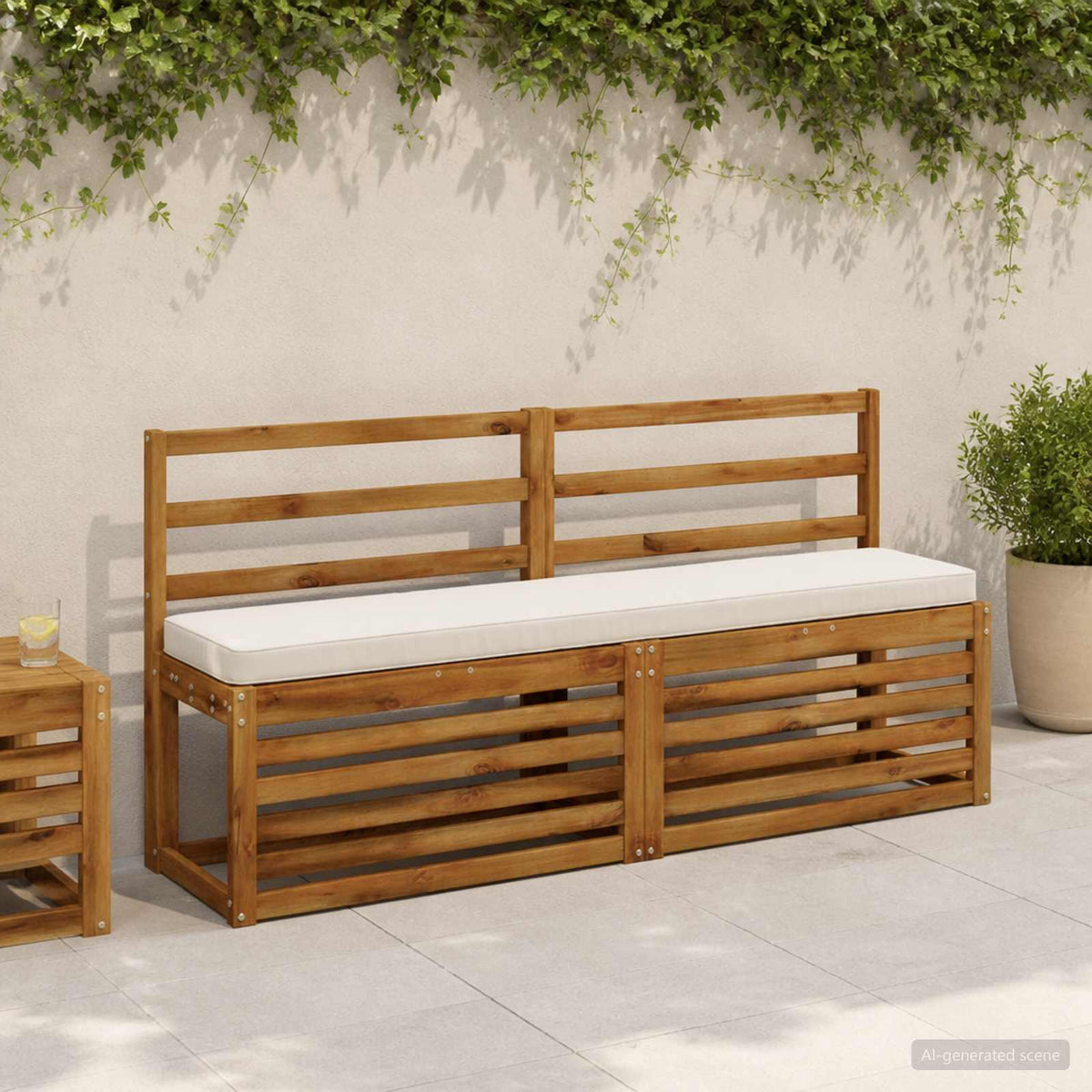 2-Piece Bench Cushions VUGHT 2 pcs 100% Polyester White