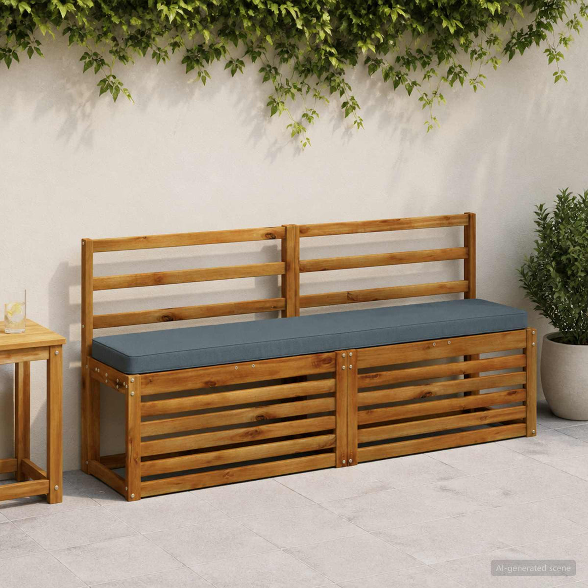 1-Piece Bench Cushion VUGHT 100% Polyester Blue 150 x 30 x 5 cm