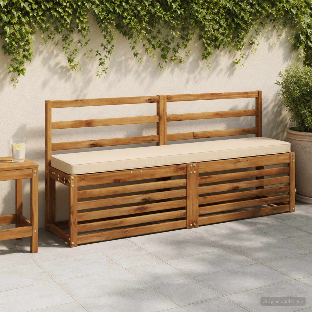 1-Piece Bench Cushion VUGHT 100% Polyester Cream
