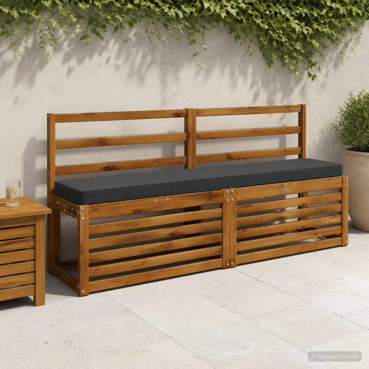 2-Piece Bench Cushions VUGHT 2 pcs 100% Polyester Anthracite