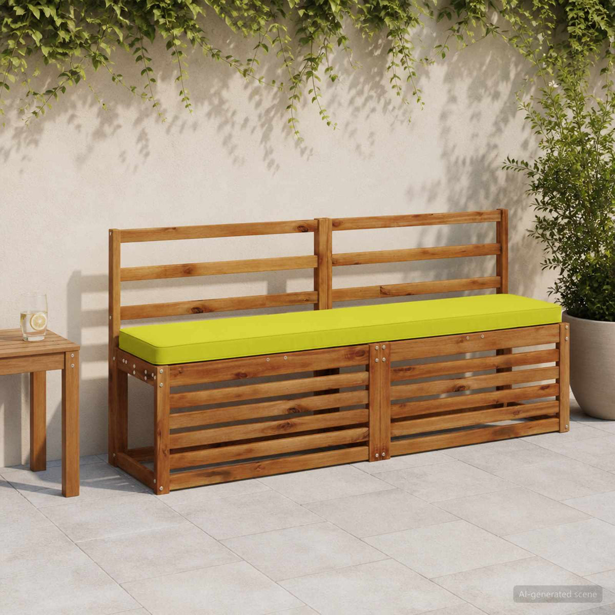 1-Piece Bench Cushion VUGHT 100% Polyester Bright Green