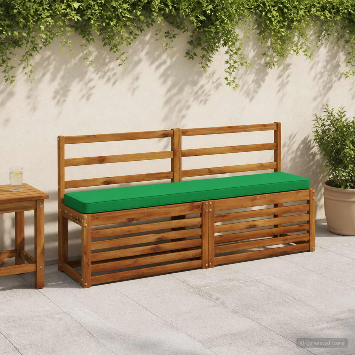 1-Piece Bench Cushion VUGHT 100% Polyester Green