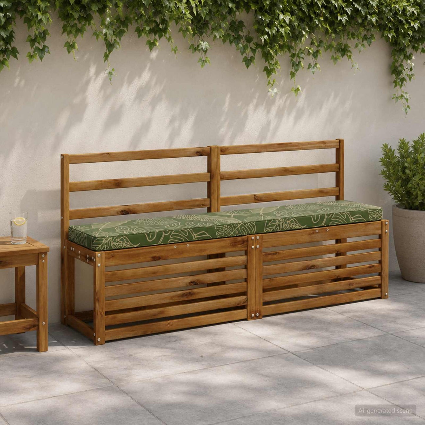 2-Piece Bench Cushions VUGHT 2 pcs 100% Polyester Leaf Design