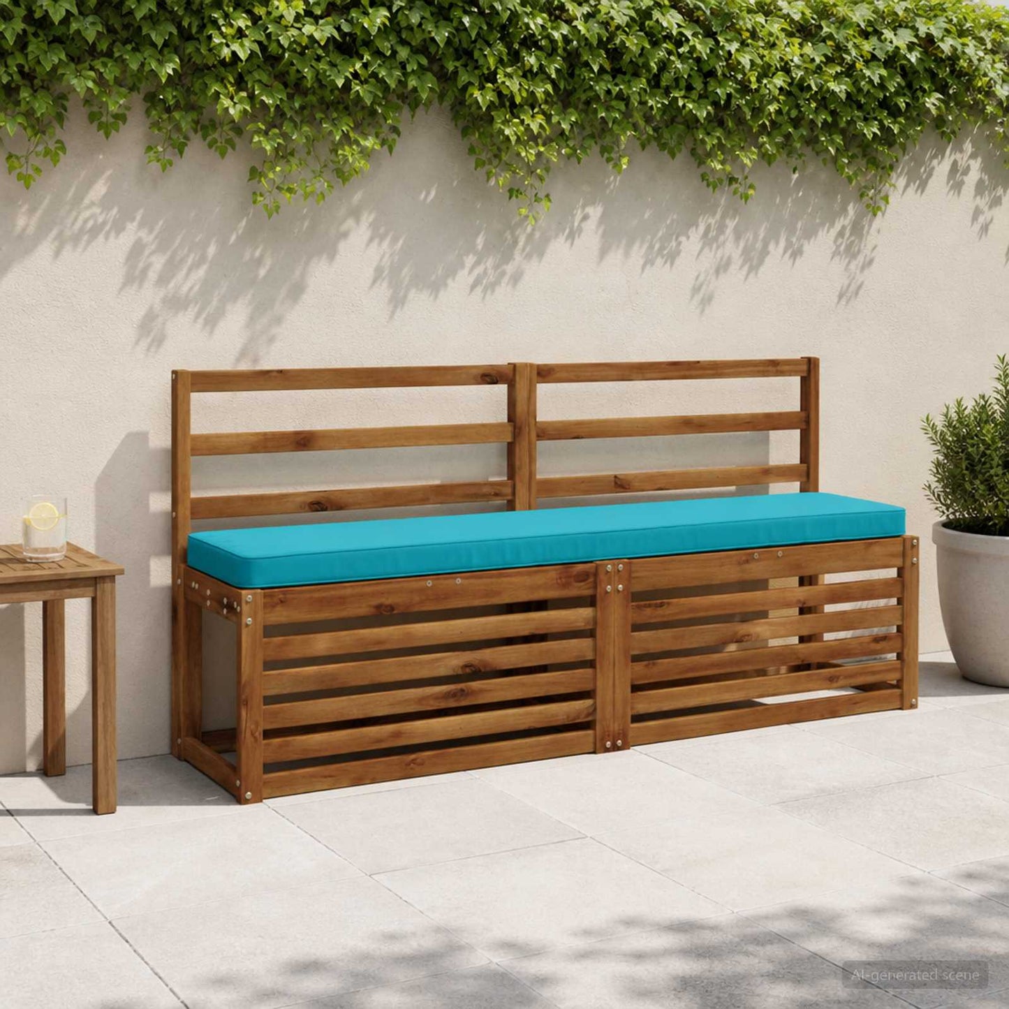 2-Piece Bench Cushions VUGHT 2 pcs 100% Polyester Turquoise