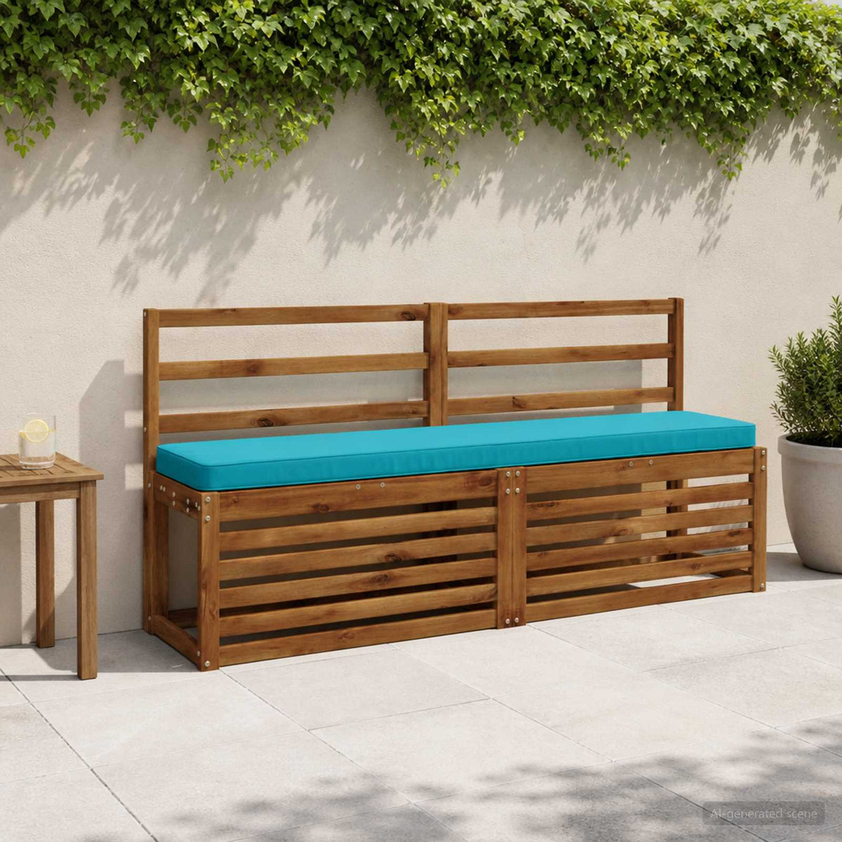 1-Piece Bench Cushion VUGHT 100% Polyester Turquoise