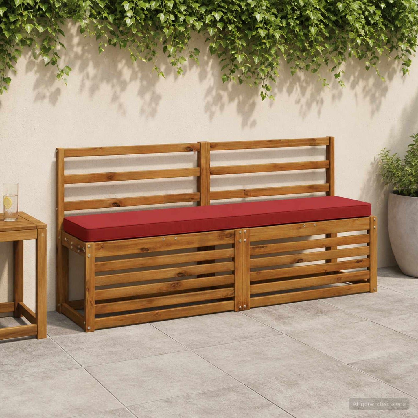 2-Piece Bench Cushions VUGHT 2 pcs 100% Polyester Wine Red