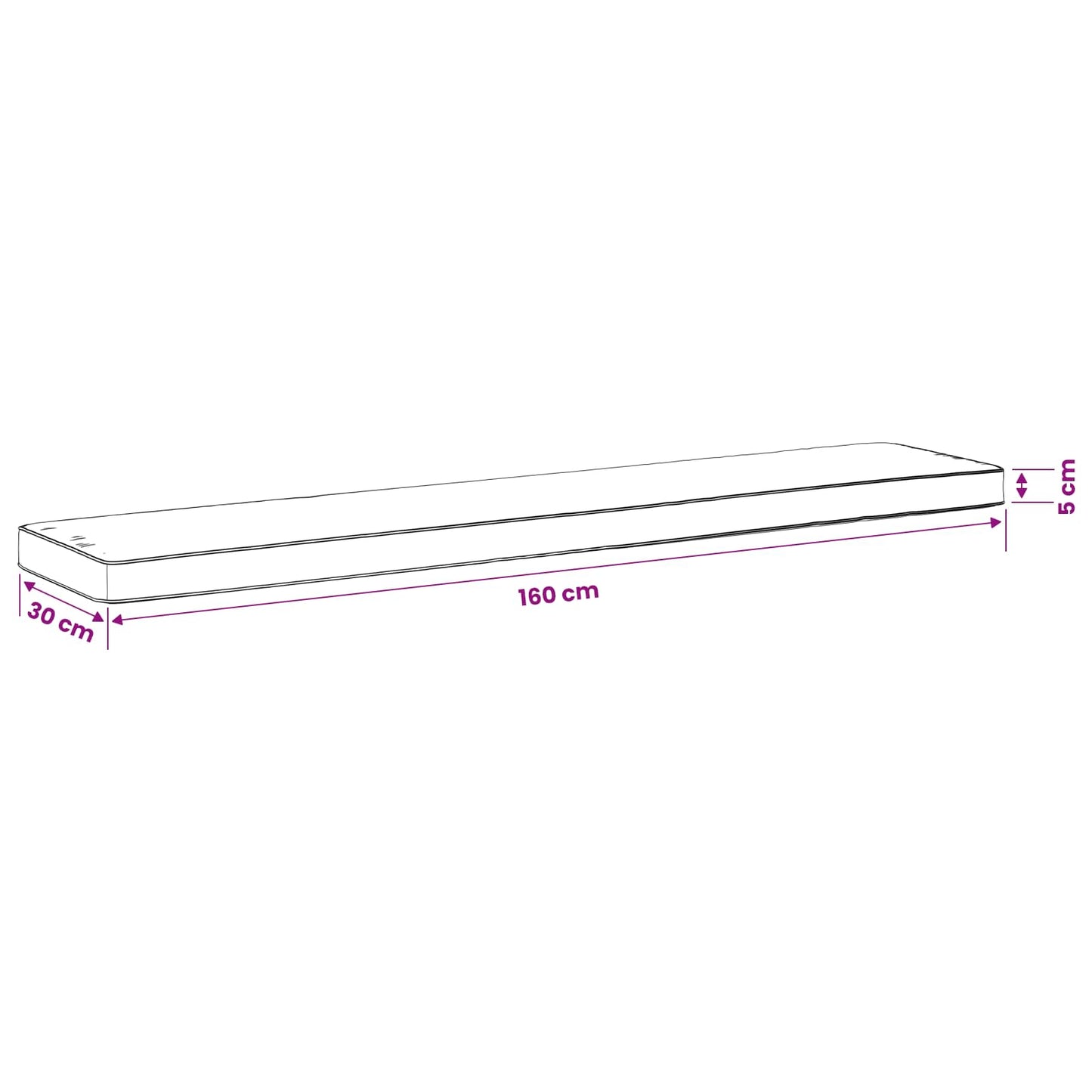 1-Piece Bench Cushion VUGHT 100% Polyester Wine Red