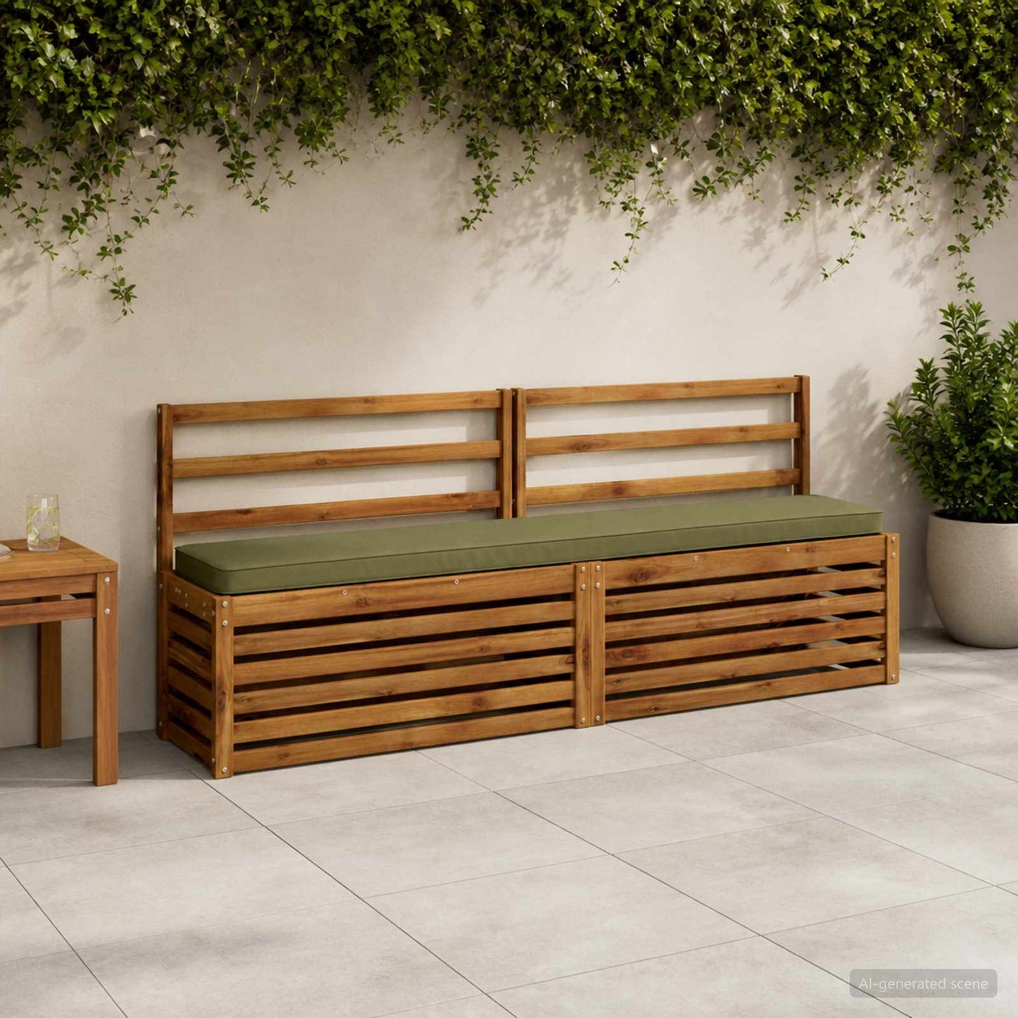 1-Piece Bench Cushion VUGHT 100% Polyester Olive Green