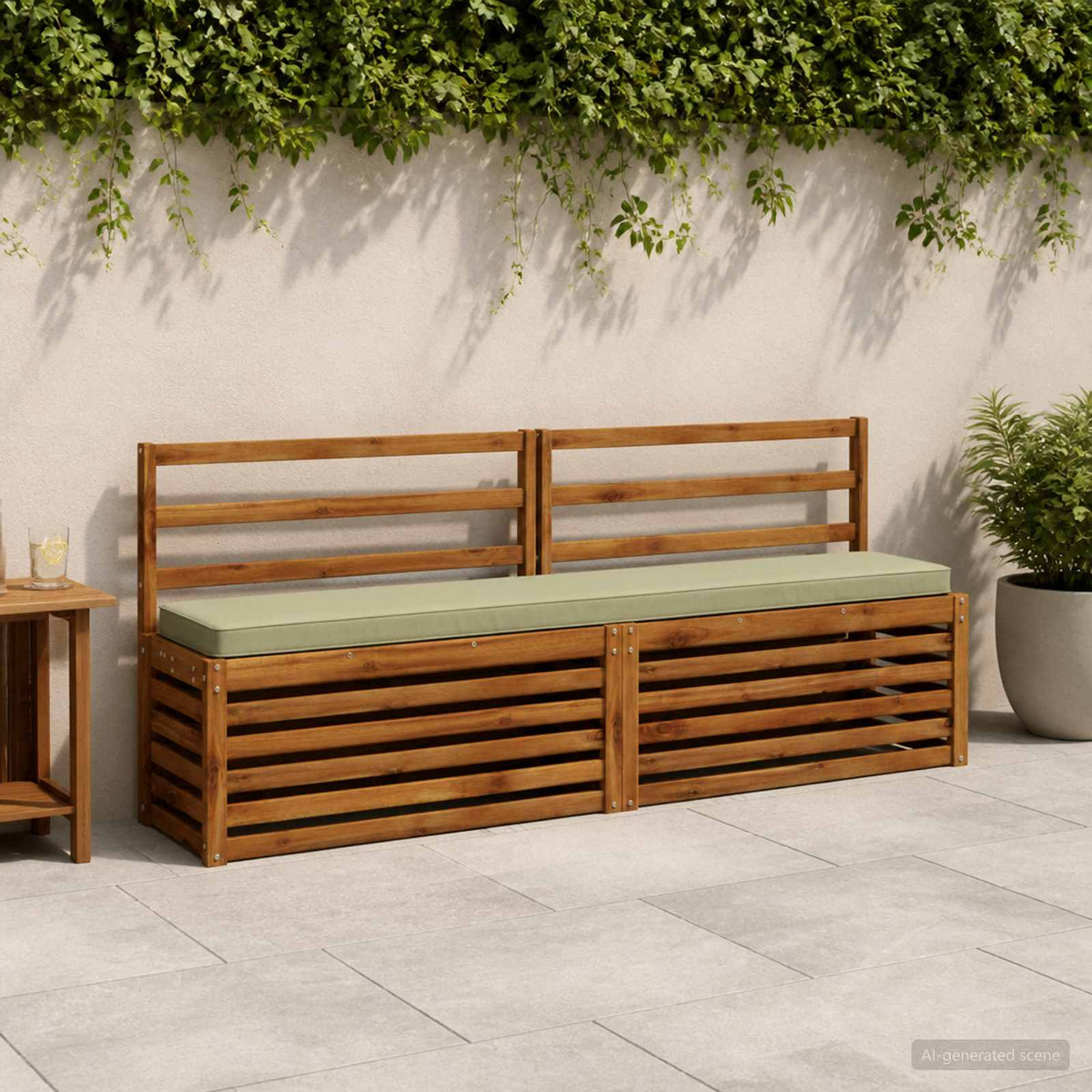 1-Piece Bench Cushion VUGHT 100% Polyester Light Green