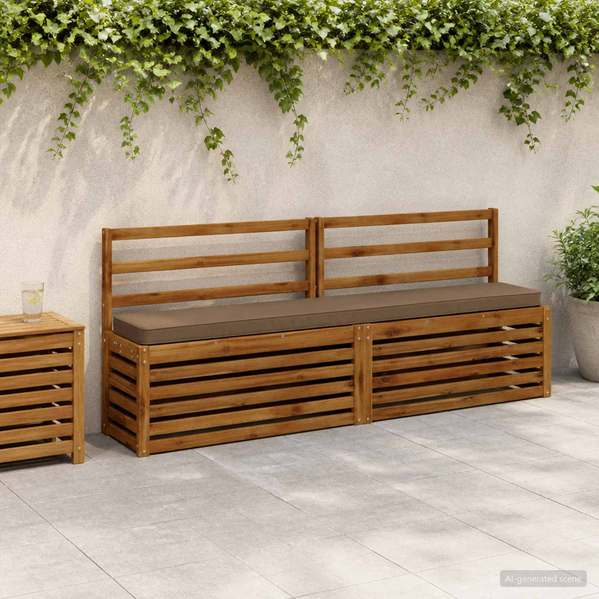 1-Piece Bench Cushion VUGHT 100% Polyester Taupe