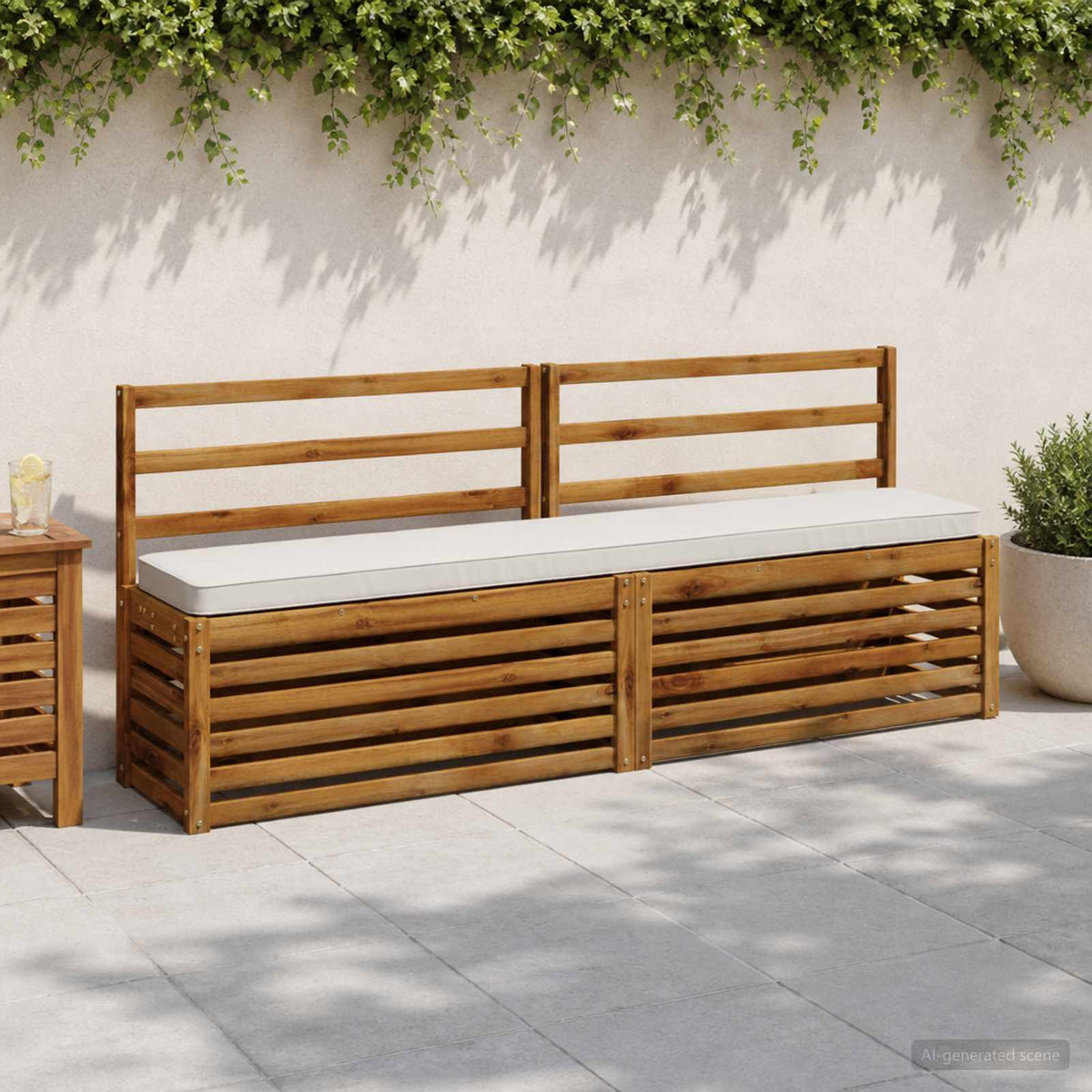 2-Piece Bench Cushions VUGHT 2 pcs 100% Polyester White