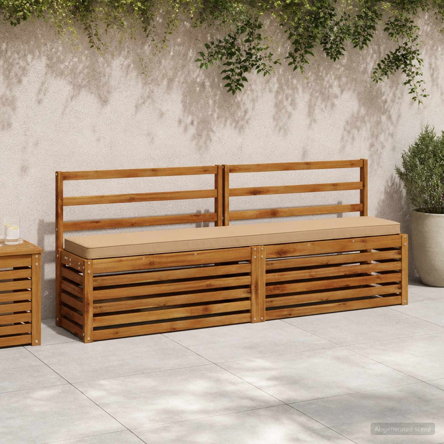2-Piece Bench Cushions VUGHT 2 pcs 100% Polyester Sand