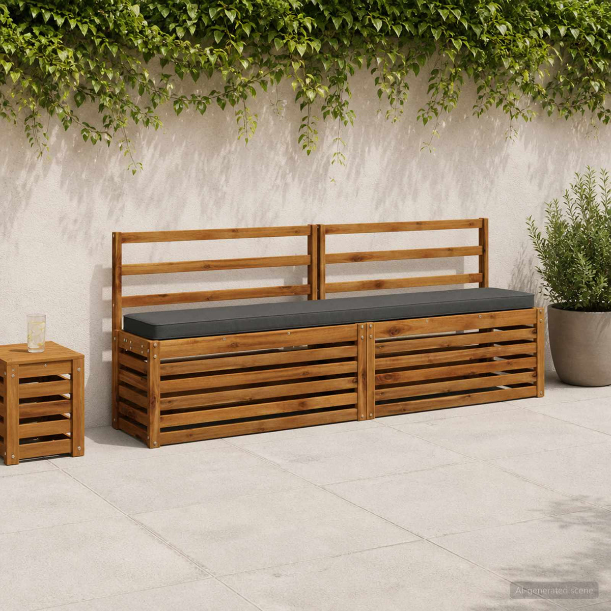 2-Piece Bench Cushions VUGHT 2 pcs 100% Polyester Anthracite