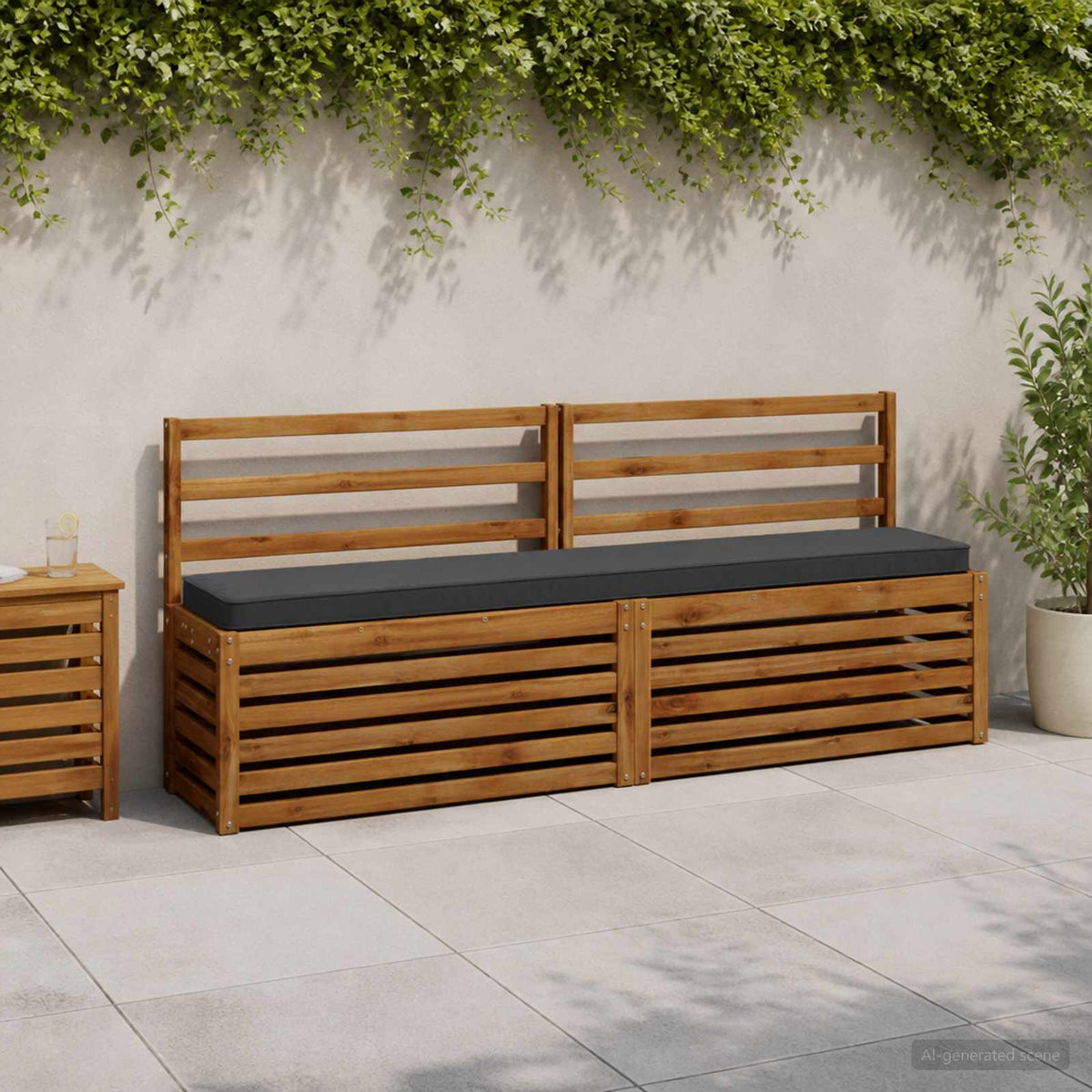 2-Piece Bench Cushions VUGHT 2 pcs 100% Polyester Anthracite