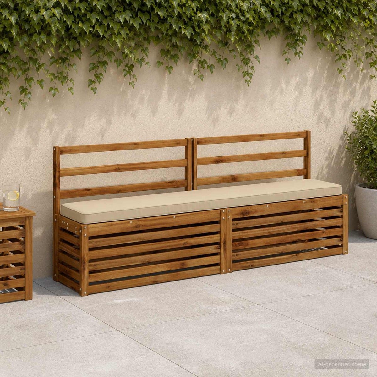 2-Piece Bench Cushions VUGHT 2 pcs 100% Polyester Beige
