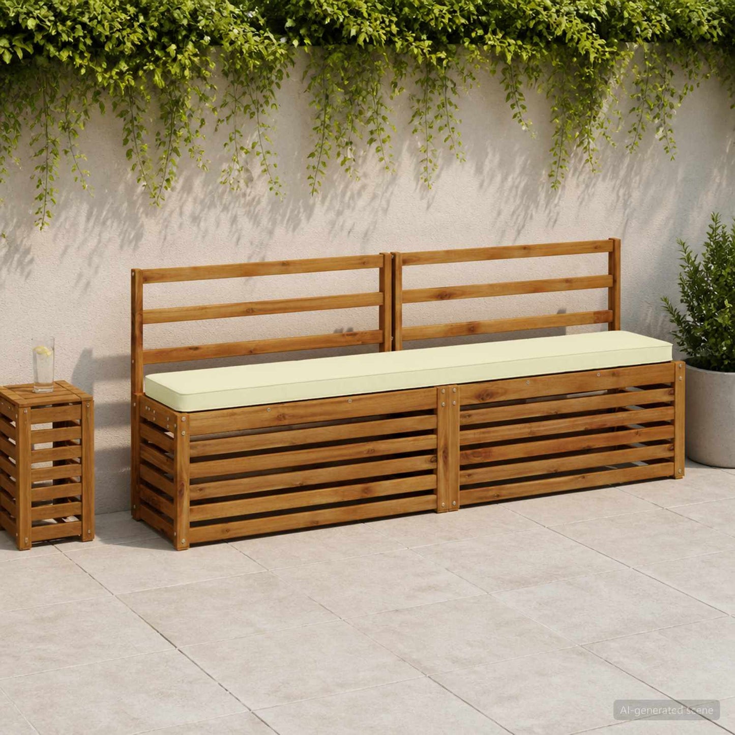 1-Piece Bench Cushion VUGHT 100% Polyester Cream