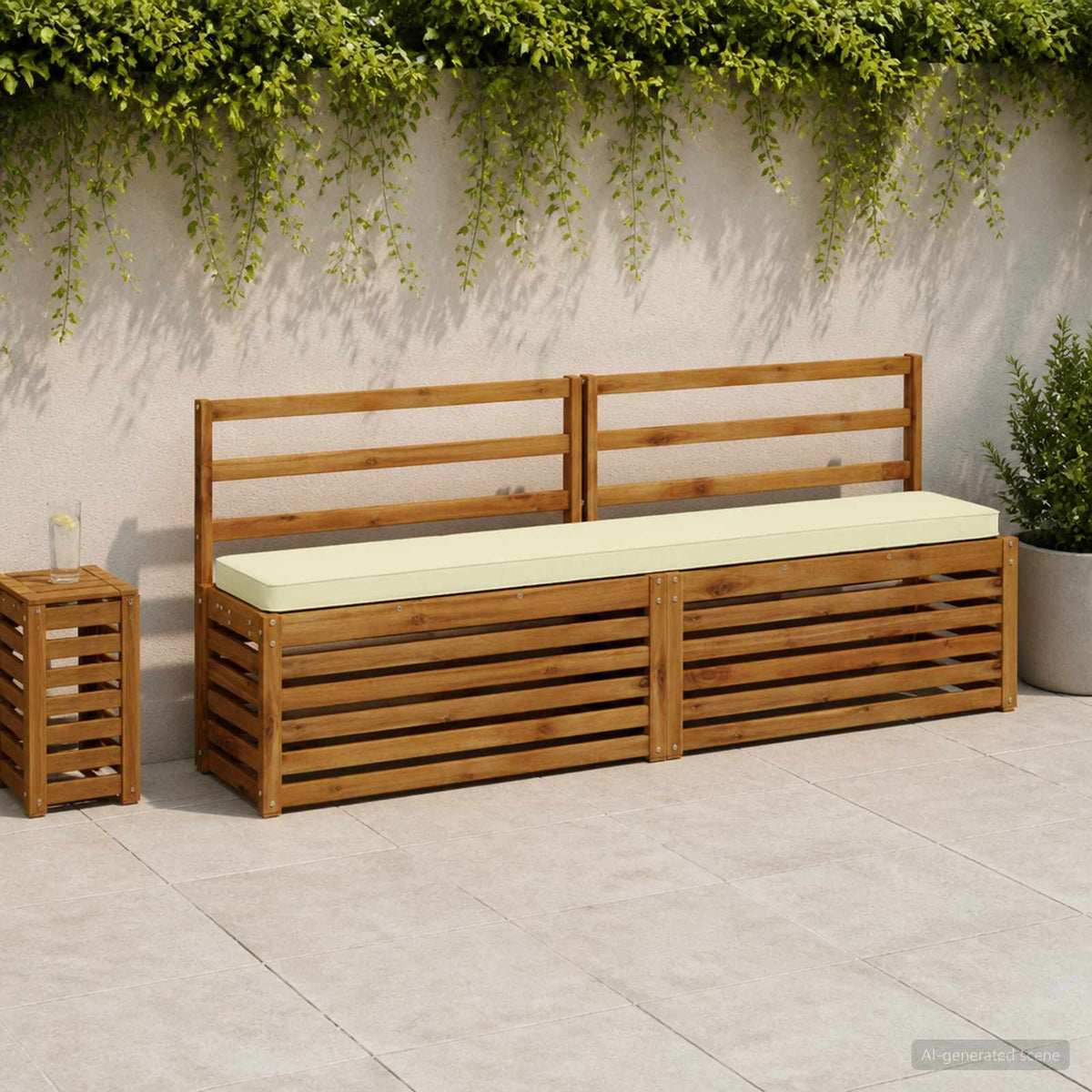 1-Piece Bench Cushion VUGHT 100% Polyester Cream