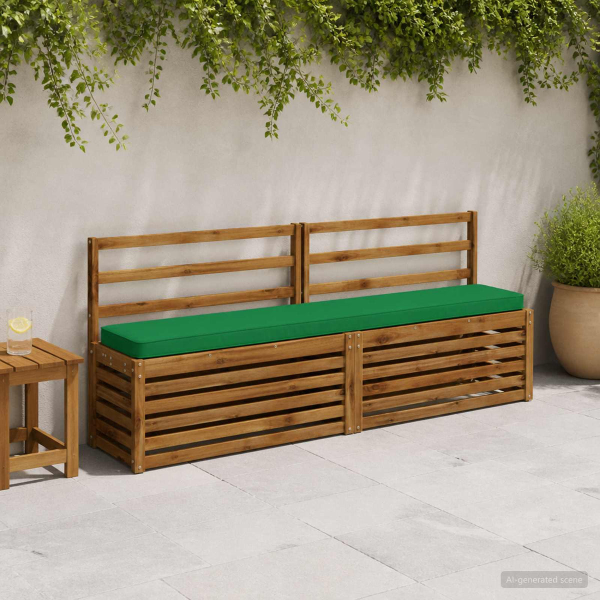 1-Piece Bench Cushion VUGHT 100% Polyester Green
