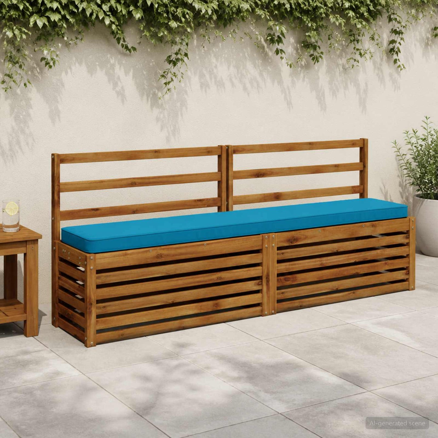 1-Piece Bench Cushion VUGHT 100% Polyester Light Blue