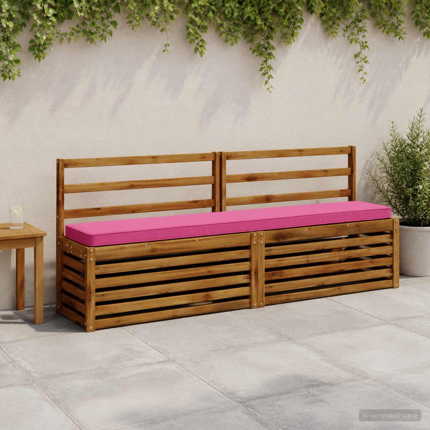 1-Piece Bench Cushion VUGHT 100% Polyester Pink 200 x 30 x 5 cm