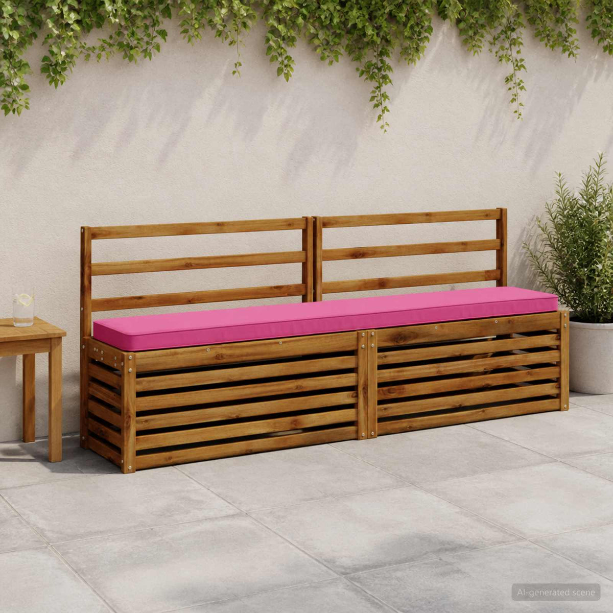 1-Piece Bench Cushion VUGHT 100% Polyester Pink 180 x 30 x 5 cm