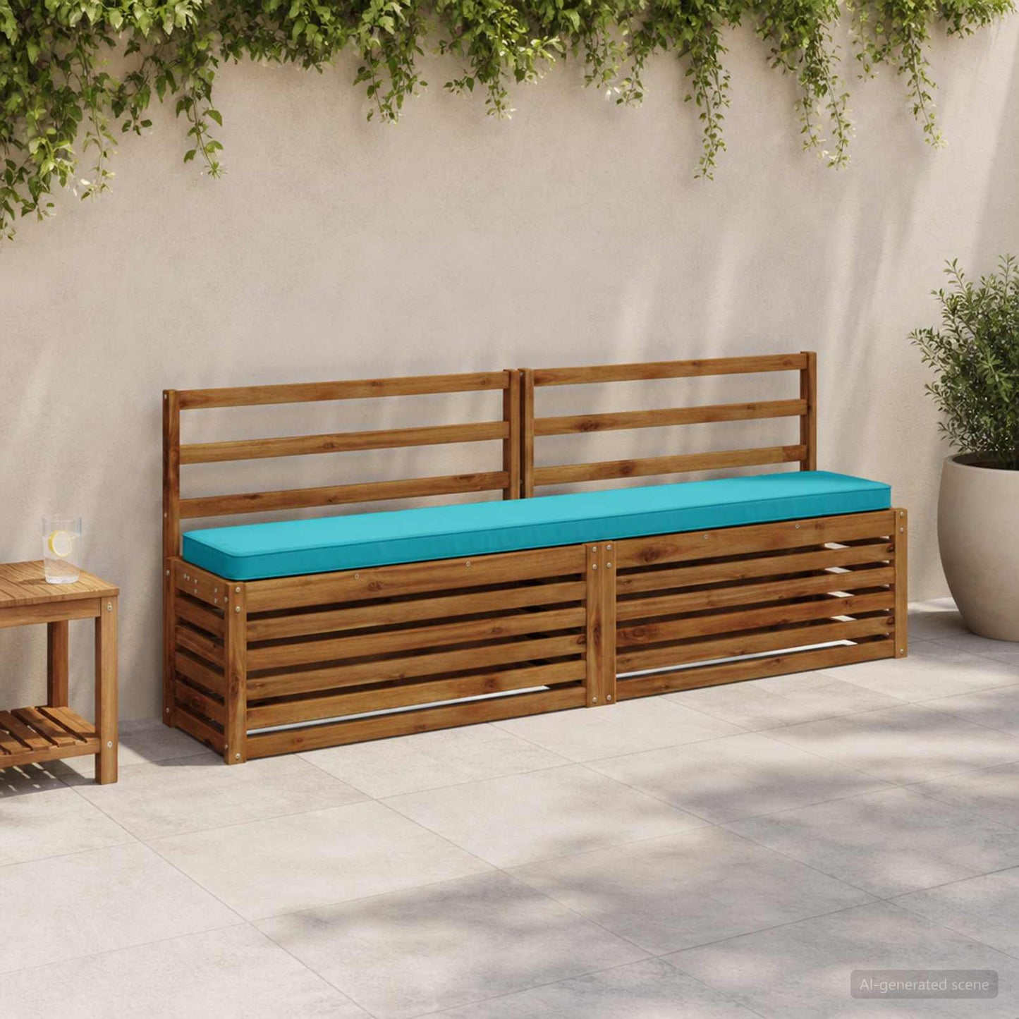 2-Piece Bench Cushions VUGHT 2 pcs 100% Polyester Turquoise