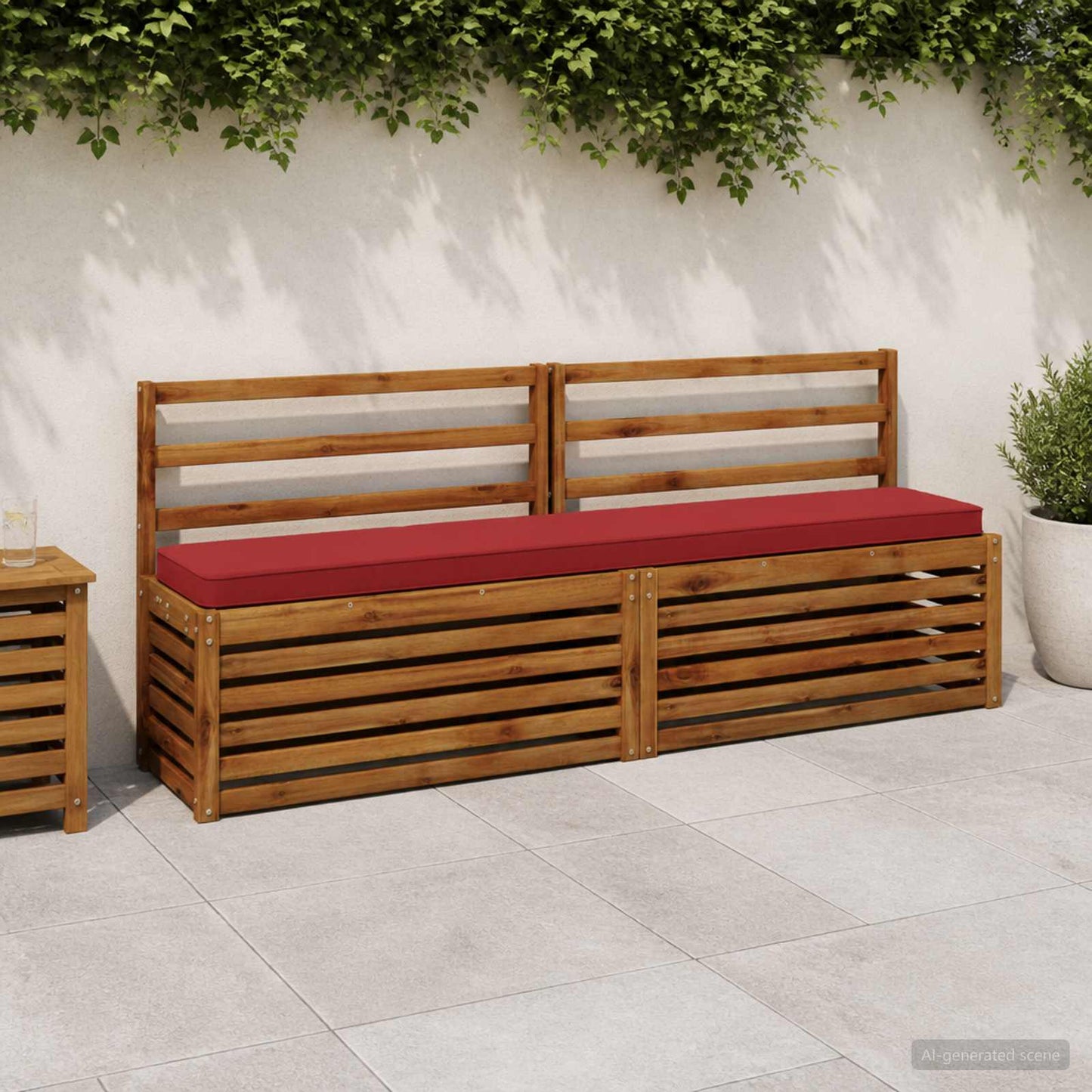 2-Piece Bench Cushions VUGHT 2 pcs 100% Polyester Wine Red